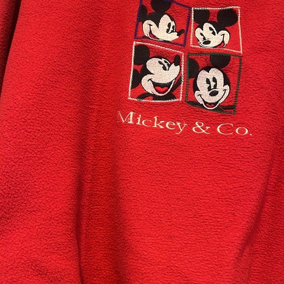 Vintage 80s/90s Mickey & Co. Red Fuzzy Sweatshirt - Picture 3 of 6